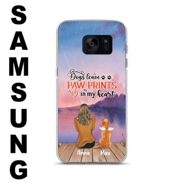 Custom Personalized Dog Phone Case - Upto 4 Dogs -  Gift Idea For Dog Lover - My Angel Has Paws - Case For iPhone And Samsung