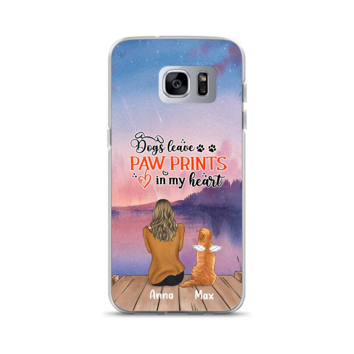 Custom Personalized Dog Phone Case - Upto 4 Dogs -  Gift Idea For Dog Lover - My Angel Has Paws - Case For iPhone And Samsung