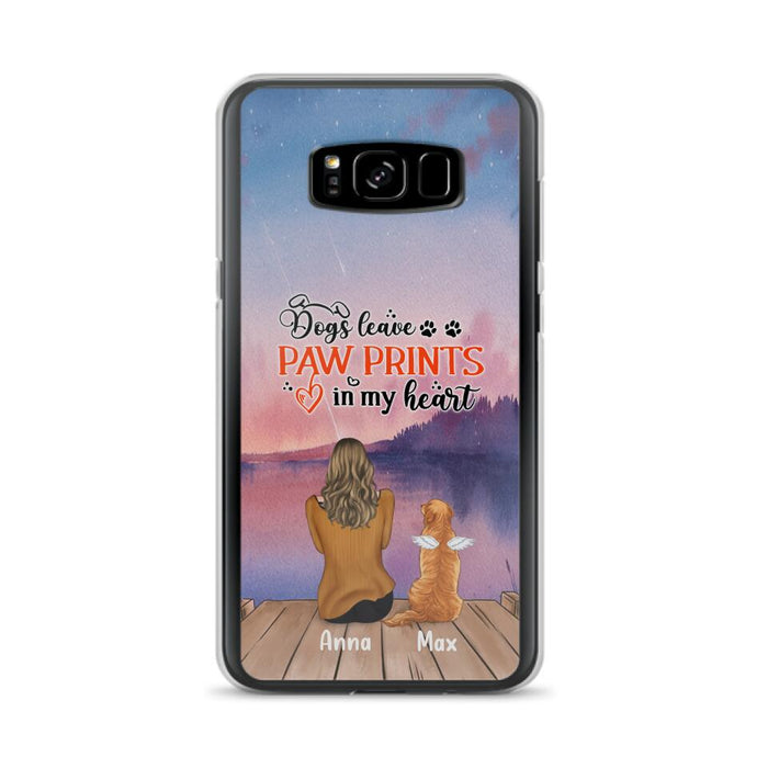 Custom Personalized Dog Phone Case - Upto 4 Dogs -  Gift Idea For Dog Lover - My Angel Has Paws - Case For iPhone And Samsung