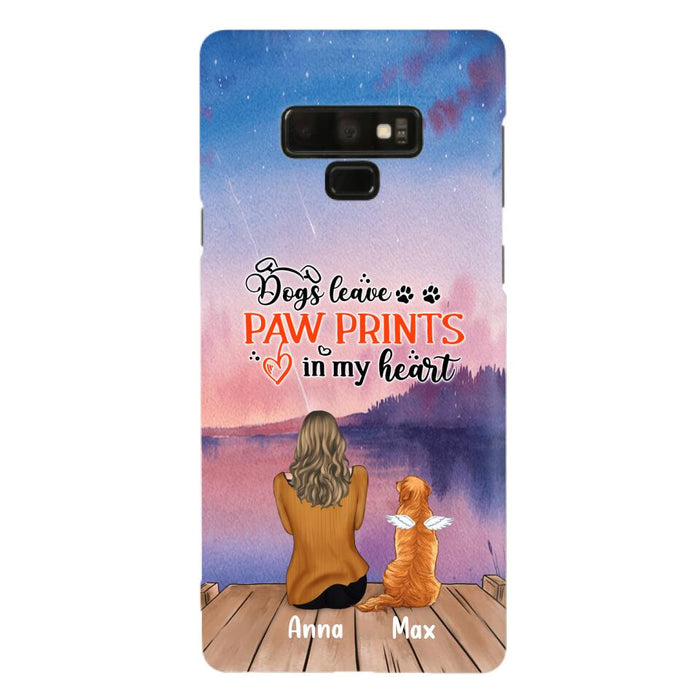 Custom Personalized Dog Phone Case - Upto 4 Dogs -  Gift Idea For Dog Lover - My Angel Has Paws - Case For iPhone And Samsung