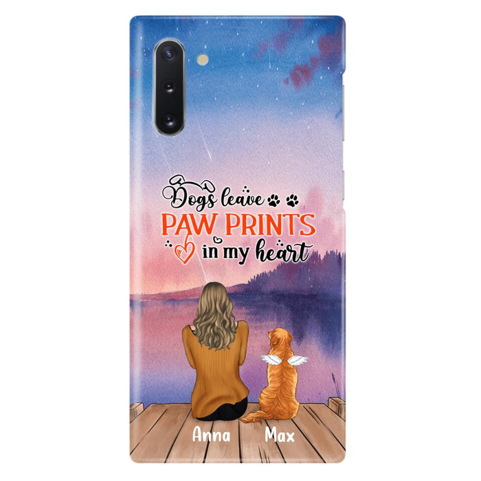 Custom Personalized Dog Phone Case - Upto 4 Dogs -  Gift Idea For Dog Lover - My Angel Has Paws - Case For iPhone And Samsung