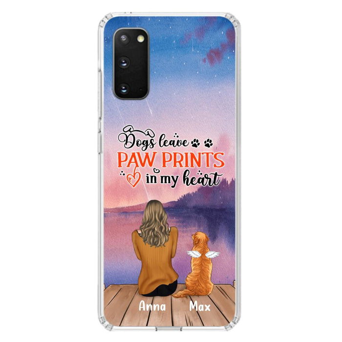 Custom Personalized Dog Phone Case - Upto 4 Dogs -  Gift Idea For Dog Lover - My Angel Has Paws - Case For iPhone And Samsung