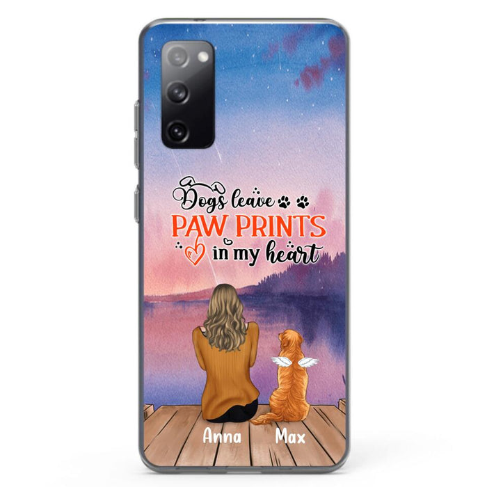 Custom Personalized Dog Phone Case - Upto 4 Dogs -  Gift Idea For Dog Lover - My Angel Has Paws - Case For iPhone And Samsung