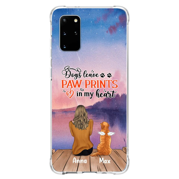 Custom Personalized Dog Phone Case - Upto 4 Dogs -  Gift Idea For Dog Lover - My Angel Has Paws - Case For iPhone And Samsung