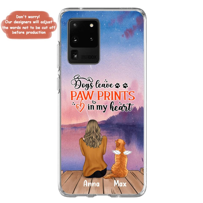 Custom Personalized Dog Phone Case - Upto 4 Dogs -  Gift Idea For Dog Lover - My Angel Has Paws - Case For iPhone And Samsung