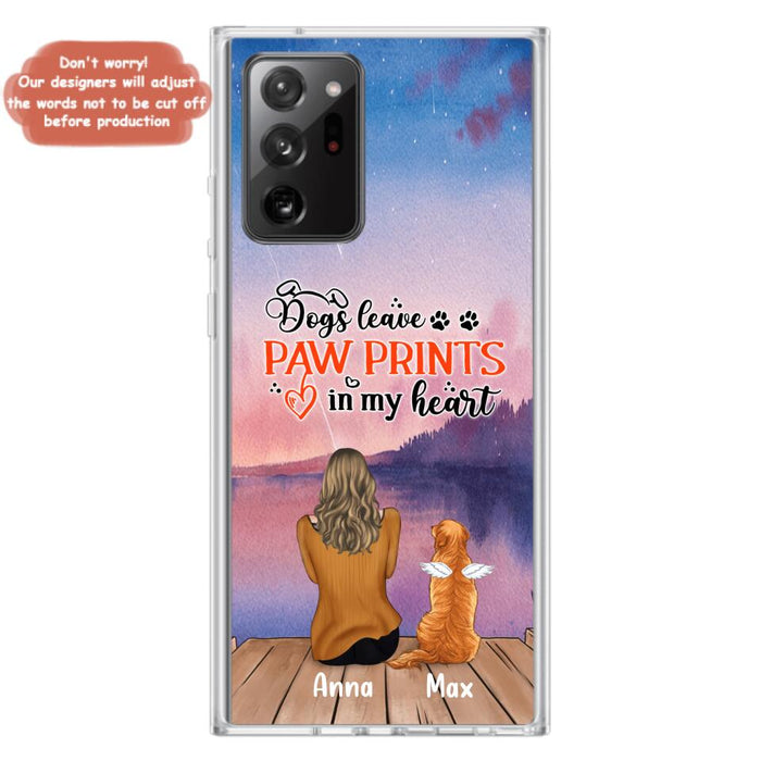 Custom Personalized Dog Phone Case - Upto 4 Dogs -  Gift Idea For Dog Lover - My Angel Has Paws - Case For iPhone And Samsung