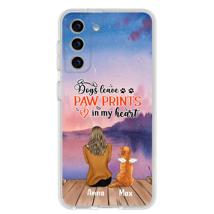 Custom Personalized Dog Phone Case - Upto 4 Dogs -  Gift Idea For Dog Lover - My Angel Has Paws - Case For iPhone And Samsung