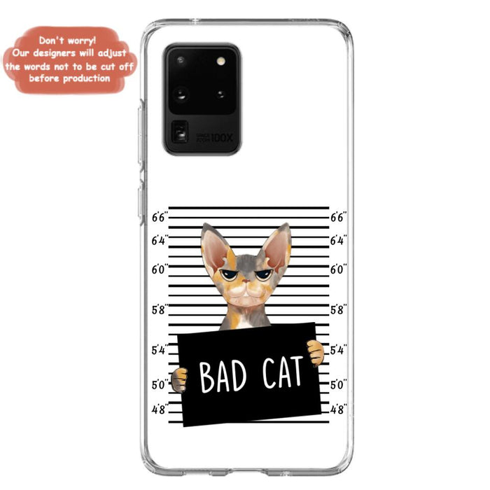 Custom Personalized Bad Cat Phone Case - Upto 2 Cats - Gift Idea For Cat Lover - Yes, We're Aware Of How Obnoxious - Case For iPhone And Samsung