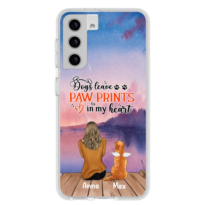 Custom Personalized Dog Phone Case - Upto 4 Dogs -  Gift Idea For Dog Lover - My Angel Has Paws - Case For iPhone And Samsung