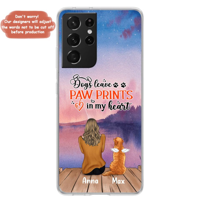 Custom Personalized Dog Phone Case - Upto 4 Dogs -  Gift Idea For Dog Lover - My Angel Has Paws - Case For iPhone And Samsung