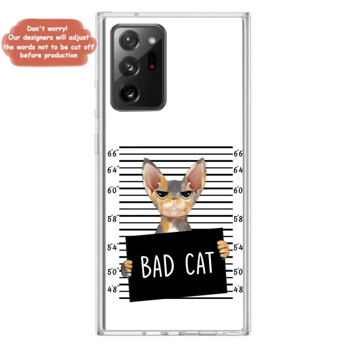 Custom Personalized Bad Cat Phone Case - Upto 2 Cats - Gift Idea For Cat Lover - Yes, We're Aware Of How Obnoxious - Case For iPhone And Samsung