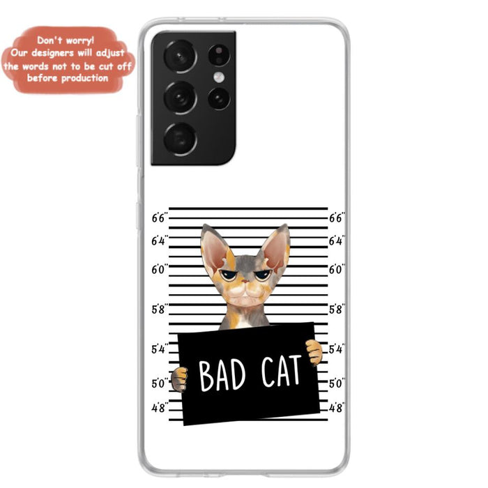 Custom Personalized Bad Cat Phone Case - Upto 2 Cats - Gift Idea For Cat Lover - Yes, We're Aware Of How Obnoxious - Case For iPhone And Samsung