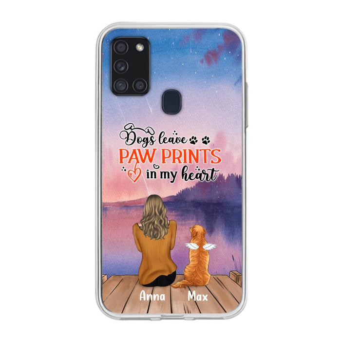 Custom Personalized Dog Phone Case - Upto 4 Dogs -  Gift Idea For Dog Lover - My Angel Has Paws - Case For iPhone And Samsung