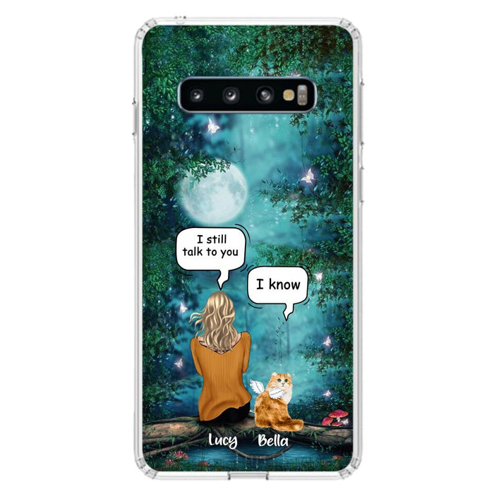 Custom Personalized Cat Memorial Phone Case - Upto 5 Cats - Best Gift For Cat Lover - I still talk to you - Case For iPhone And Samsung