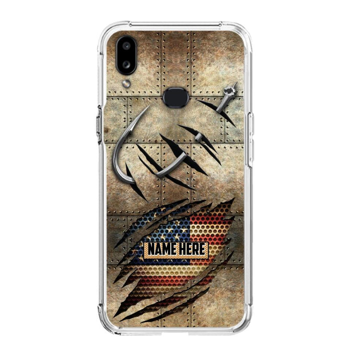 Custom Personalized Fishing America Flag Phone Case - Gift Idea For Fishing Lover - Case For iPhone And Samsung