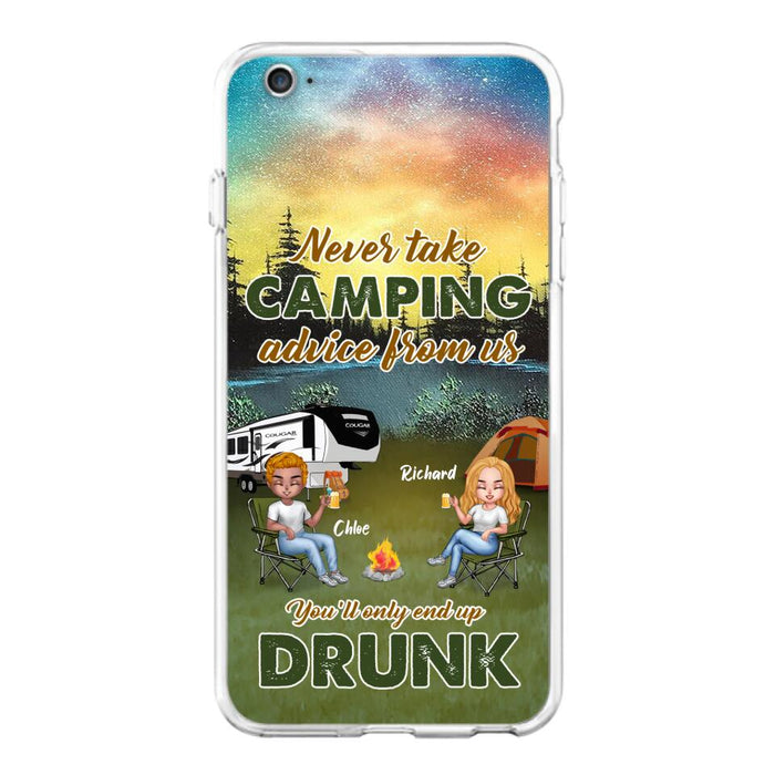 Custom Personalized Camping Friend Phone Case - Upto 7 People - Gift Idea For Camping Friends - We're Like A Really Small Gang - Case For iPhone And Samsung