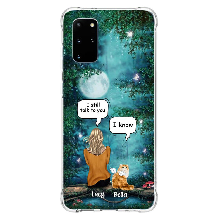 Custom Personalized Cat Memorial Phone Case - Upto 5 Cats - Best Gift For Cat Lover - I still talk to you - Case For iPhone And Samsung