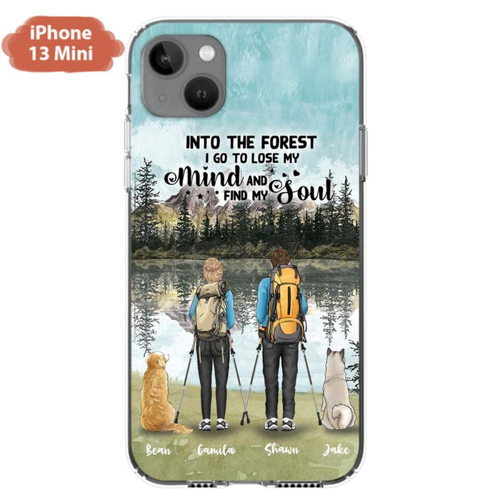 Custom Personalized Hiking Couple With Dogs Phone Case - Couple With Upto 2 Pets - Case For iPhone and Samsung - Q67GXN