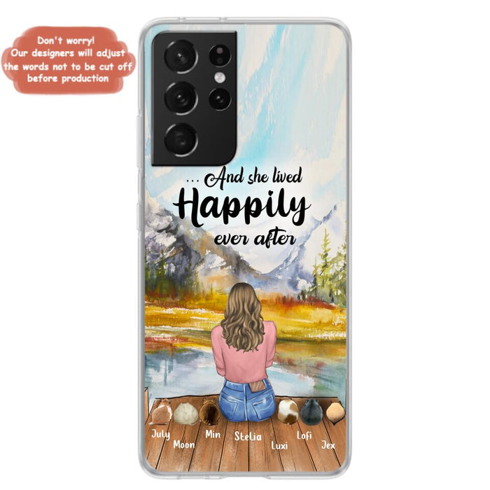 Personalized Dog Mom Phone Case - Up to 4 Dogs - And She Lived Happily Ever After