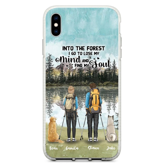 Custom Personalized Hiking Couple With Dogs Phone Case - Couple With Upto 2 Pets - Case For iPhone and Samsung - Q67GXN