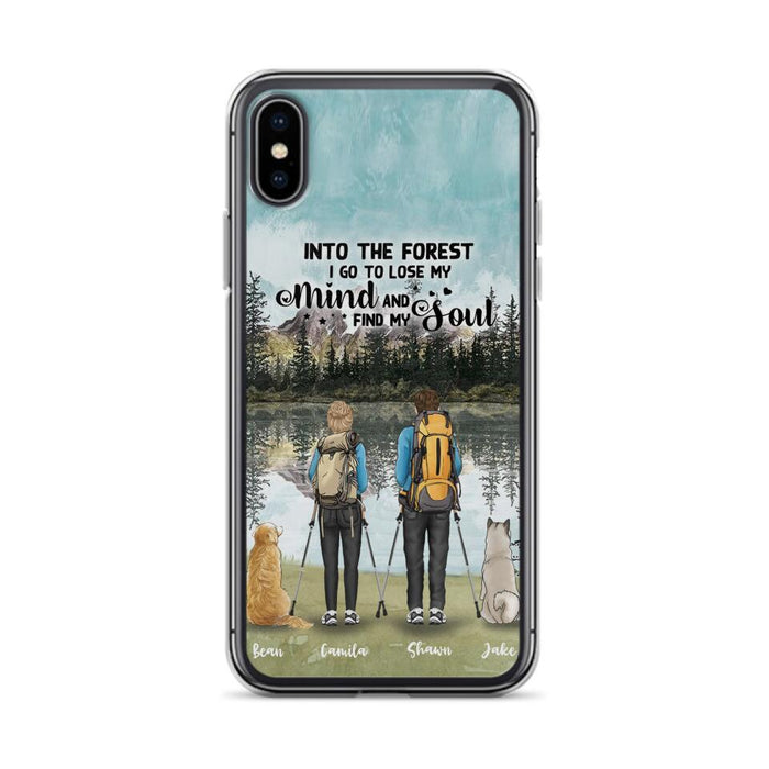 Custom Personalized Hiking Couple With Dogs Phone Case - Couple With Upto 2 Pets - Case For iPhone and Samsung - Q67GXN