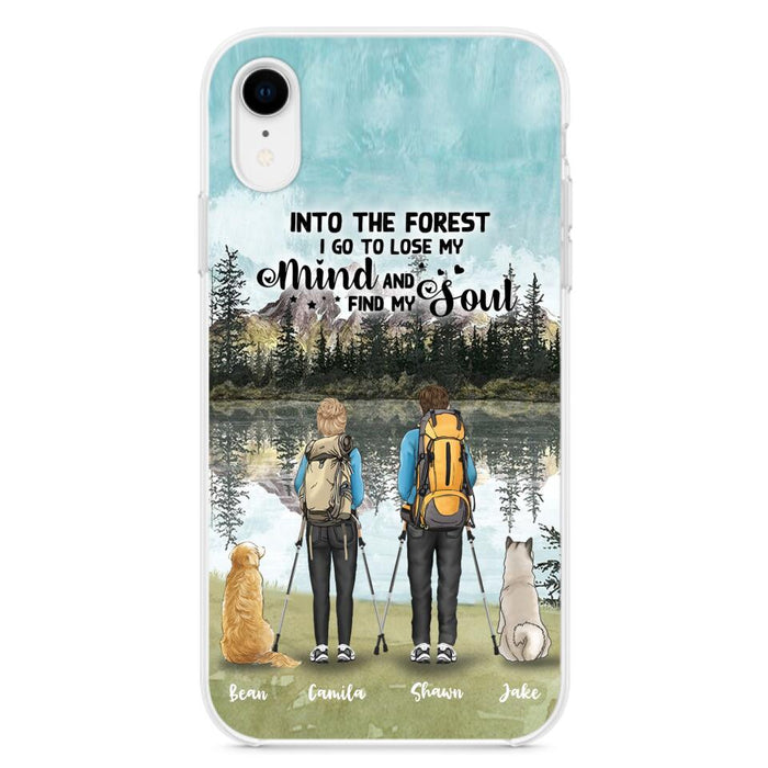 Custom Personalized Hiking Couple With Dogs Phone Case - Couple With Upto 2 Pets - Case For iPhone and Samsung - Q67GXN