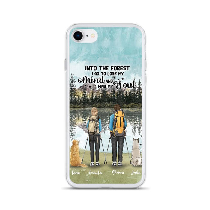 Custom Personalized Hiking Couple With Dogs Phone Case - Couple With Upto 2 Pets - Case For iPhone and Samsung - Q67GXN