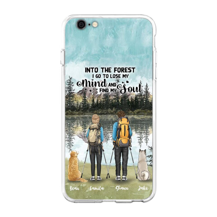 Custom Personalized Hiking Couple With Dogs Phone Case - Couple With Upto 2 Pets - Case For iPhone and Samsung - Q67GXN