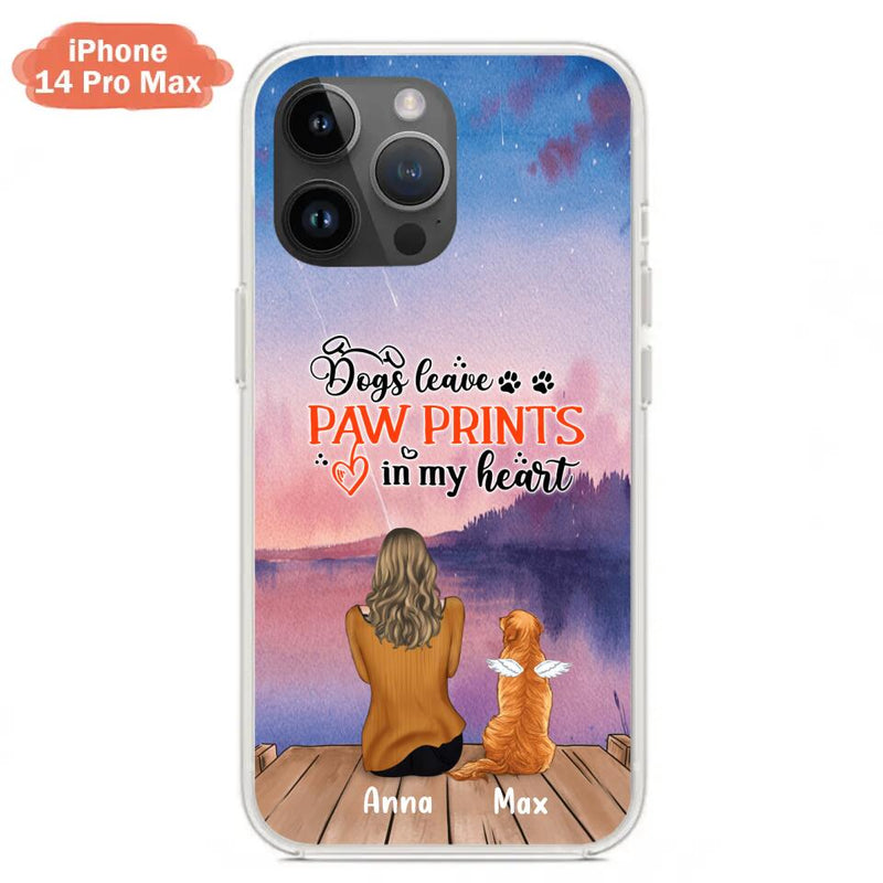 Personalized Dog Phone Case - Up to 4 Dogs - Gift Idea For Dog Lover - My Angel Has Paws - Case For iPhone And Samsung