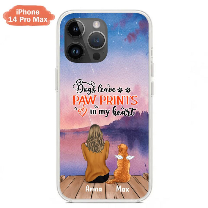 Custom Personalized Dog Phone Case - Upto 4 Dogs -  Gift Idea For Dog Lover - My Angel Has Paws - Case For iPhone And Samsung