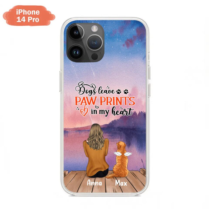 Custom Personalized Dog Phone Case - Upto 4 Dogs -  Gift Idea For Dog Lover - My Angel Has Paws - Case For iPhone And Samsung