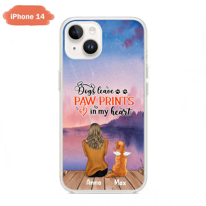 Custom Personalized Dog Phone Case - Upto 4 Dogs -  Gift Idea For Dog Lover - My Angel Has Paws - Case For iPhone And Samsung