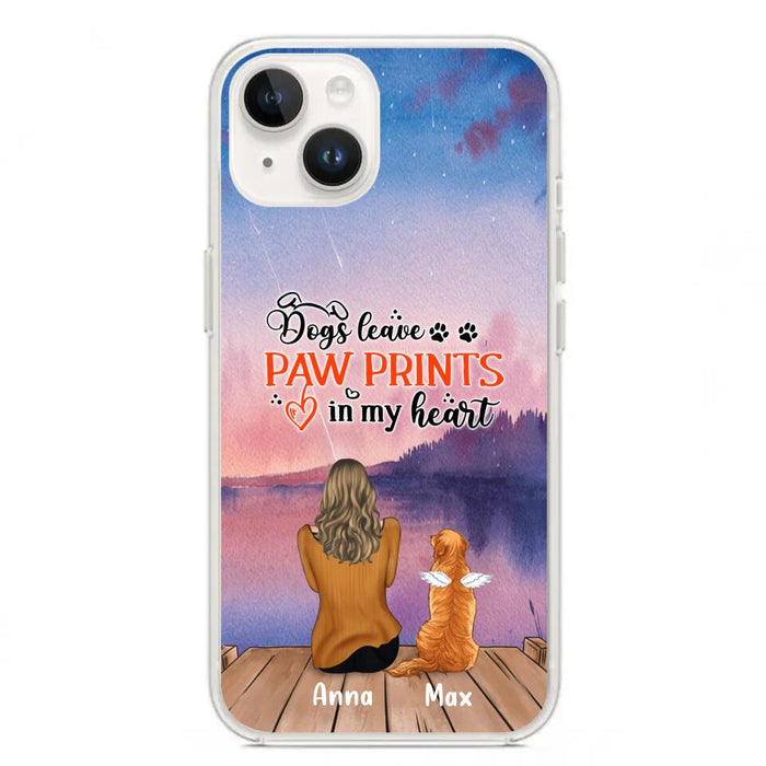 Custom Personalized Dog Phone Case - Upto 4 Dogs -  Gift Idea For Dog Lover - My Angel Has Paws - Case For iPhone And Samsung