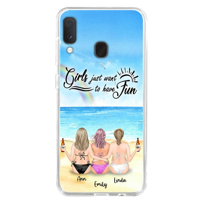 Personalized Best Friends Phone Case - Upto 3 Besties - Girls Just Want To Have Fun