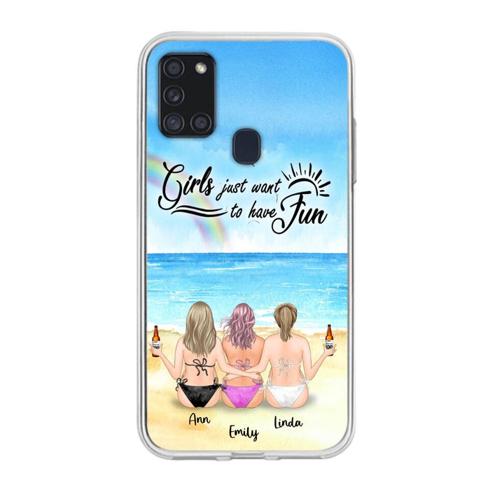 Personalized Best Friends Phone Case - Upto 3 Besties - Girls Just Want To Have Fun