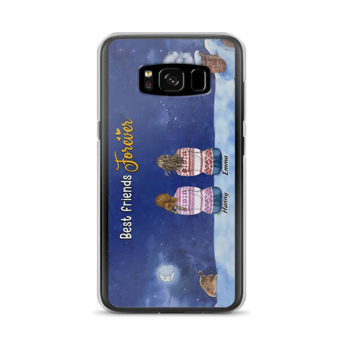 Custom Personalized Christmas Sisters Phone Case - Christmas Gift Idea For Friends/Sisters - Upto 12 People - Best Friends Forever - Case For iPhone And Samsung