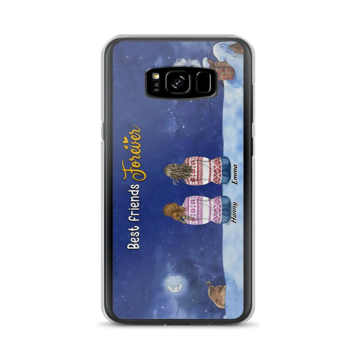 Custom Personalized Christmas Sisters Phone Case - Christmas Gift Idea For Friends/Sisters - Upto 12 People - Best Friends Forever - Case For iPhone And Samsung