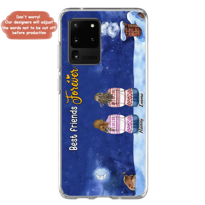 Custom Personalized Christmas Sisters Phone Case - Christmas Gift Idea For Friends/Sisters - Upto 12 People - Best Friends Forever - Case For iPhone And Samsung