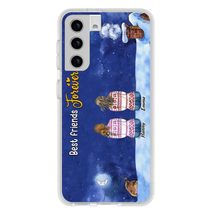 Custom Personalized Christmas Sisters Phone Case - Christmas Gift Idea For Friends/Sisters - Upto 12 People - Best Friends Forever - Case For iPhone And Samsung