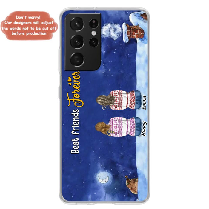 Custom Personalized Christmas Sisters Phone Case - Christmas Gift Idea For Friends/Sisters - Upto 12 People - Best Friends Forever - Case For iPhone And Samsung