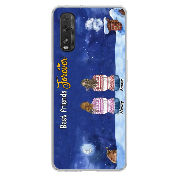 Custom Personalized Christmas Sisters Phone Case - Christmas Gift Idea For Friends/Sisters - Upto 12 People - Best Friends Forever - Case For Xiaomi, Oppo And Huawei