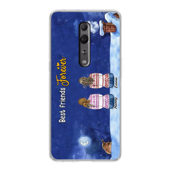 Custom Personalized Christmas Sisters Phone Case - Christmas Gift Idea For Friends/Sisters - Upto 12 People - Best Friends Forever - Case For Xiaomi, Oppo And Huawei