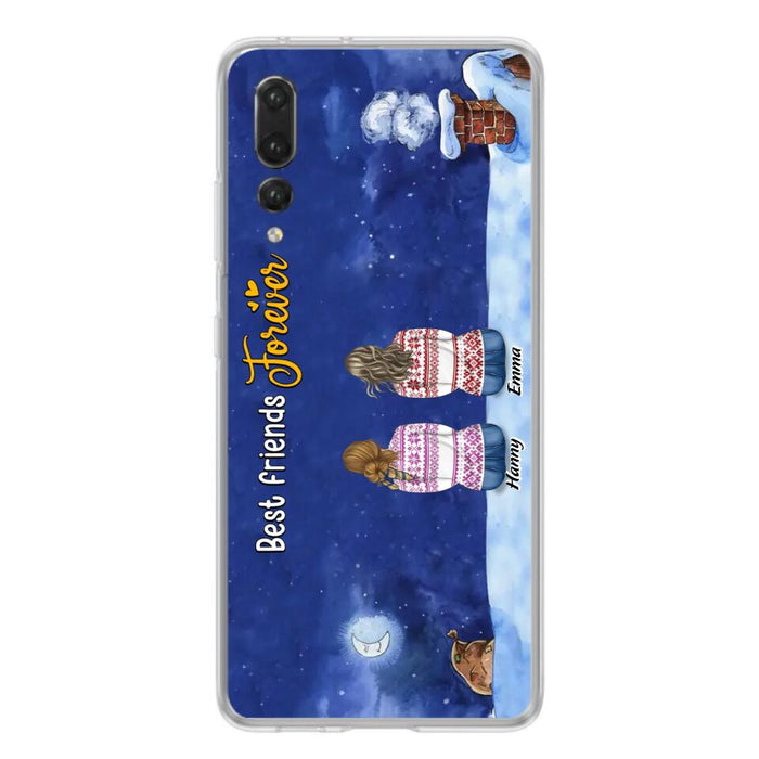 Custom Personalized Christmas Sisters Phone Case - Christmas Gift Idea For Friends/Sisters - Upto 12 People - Best Friends Forever - Case For Xiaomi, Oppo And Huawei