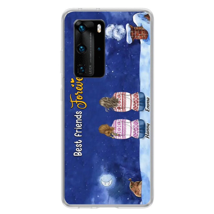 Custom Personalized Christmas Sisters Phone Case - Christmas Gift Idea For Friends/Sisters - Upto 12 People - Best Friends Forever - Case For Xiaomi, Oppo And Huawei