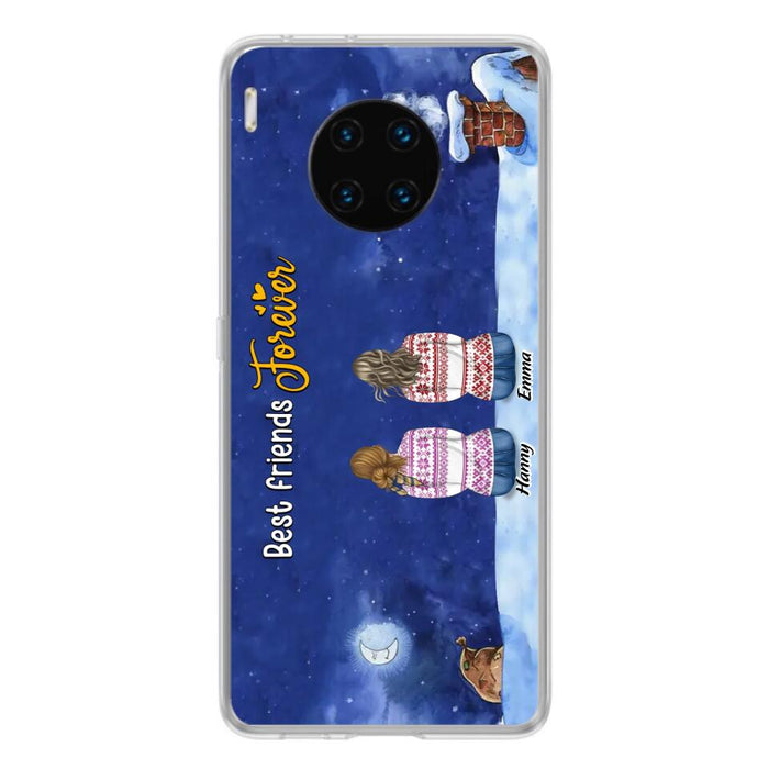 Custom Personalized Christmas Sisters Phone Case - Christmas Gift Idea For Friends/Sisters - Upto 12 People - Best Friends Forever - Case For Xiaomi, Oppo And Huawei