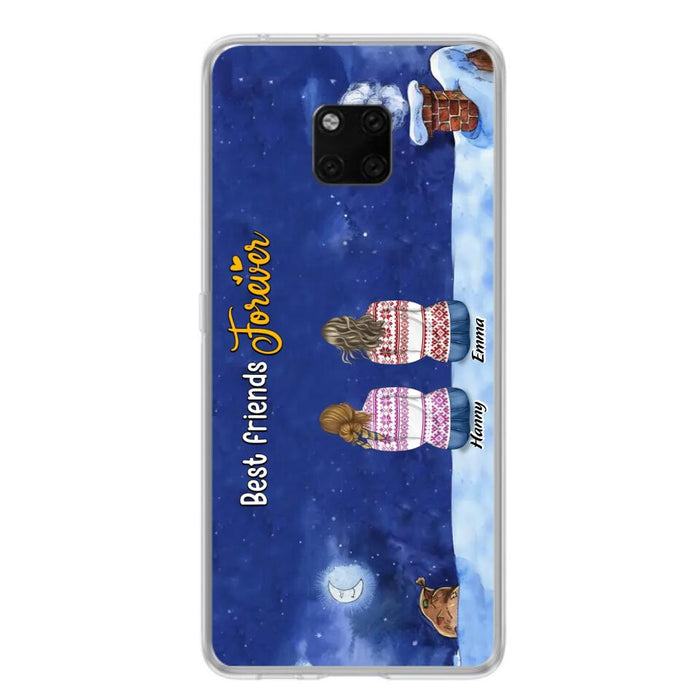 Custom Personalized Christmas Sisters Phone Case - Christmas Gift Idea For Friends/Sisters - Upto 12 People - Best Friends Forever - Case For Xiaomi, Oppo And Huawei