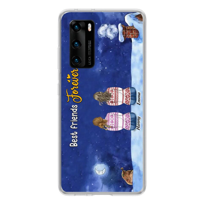 Custom Personalized Christmas Sisters Phone Case - Christmas Gift Idea For Friends/Sisters - Upto 12 People - Best Friends Forever - Case For Xiaomi, Oppo And Huawei