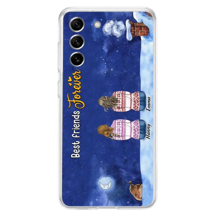 Custom Personalized Christmas Sisters Phone Case - Christmas Gift Idea For Friends/Sisters - Upto 12 People - Best Friends Forever - Case For iPhone And Samsung