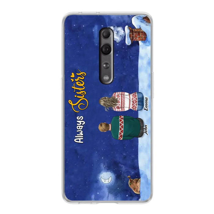 Custom Personalized Christmas Brother & Sister Phone Case - Christmas Gift Idea For Siblings - Upto 12 People - Always Sisters - Case For Xiaomi, Oppo And Huawei