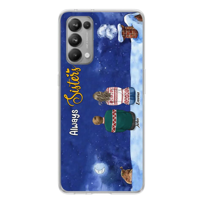 Custom Personalized Christmas Brother & Sister Phone Case - Christmas Gift Idea For Siblings - Upto 12 People - Always Sisters - Case For Xiaomi, Oppo And Huawei